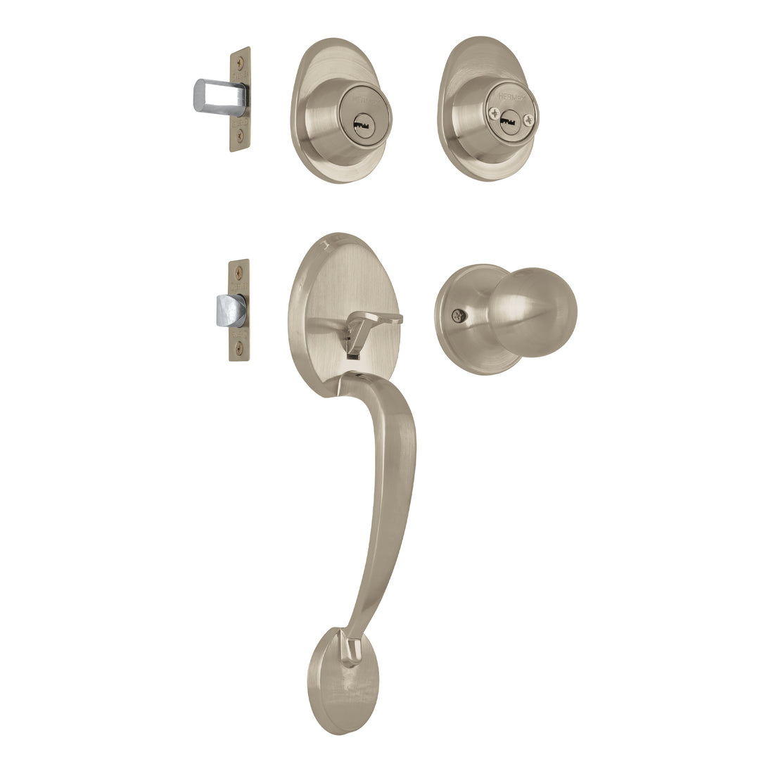 CEP-42PJ Jaladera/perilla, Lugo llave-llave, Níquel Satín, HERMEX