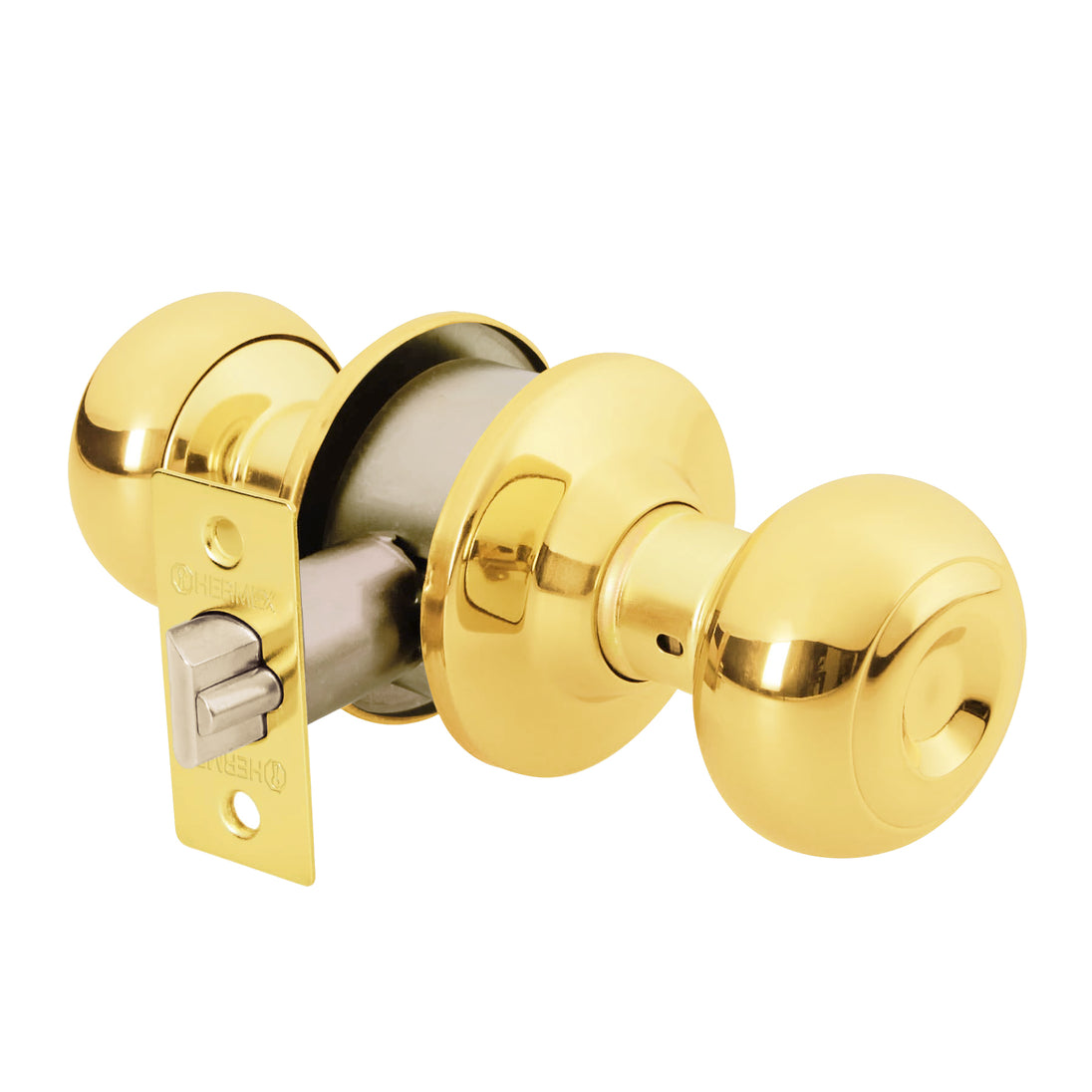 CEPO-12E Cerradura tipo oval para entrada, latón brillante, HERMEX