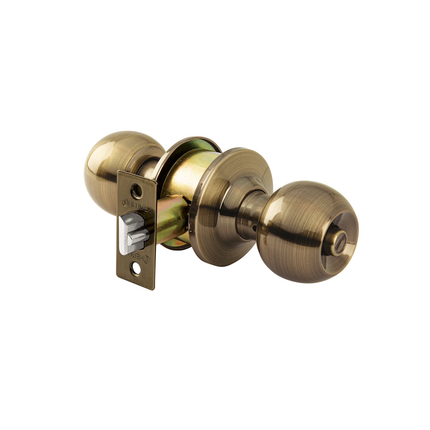 CEPO-21R Cerradura tipo esfera para recámara, latón antiguo, HERMEX