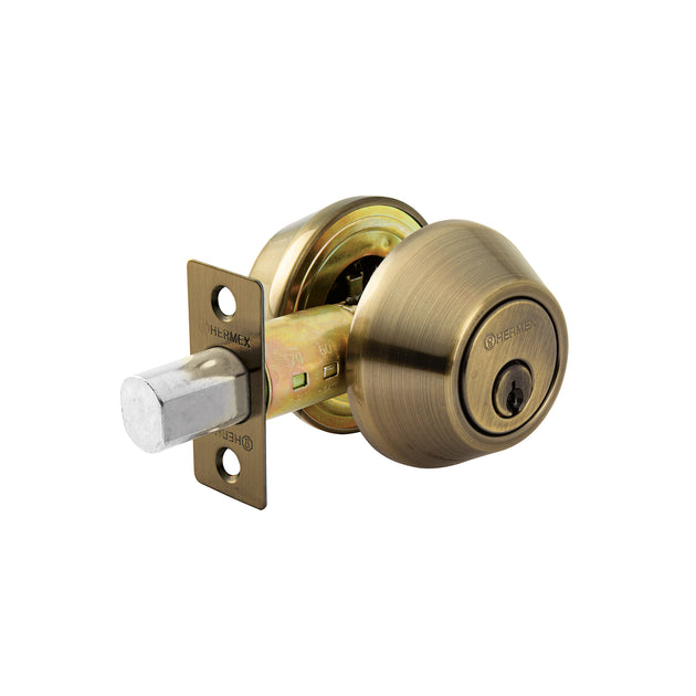 CERO-22P Cerrojo llave-llave latón antiguo, llave tradicional, HERMEX