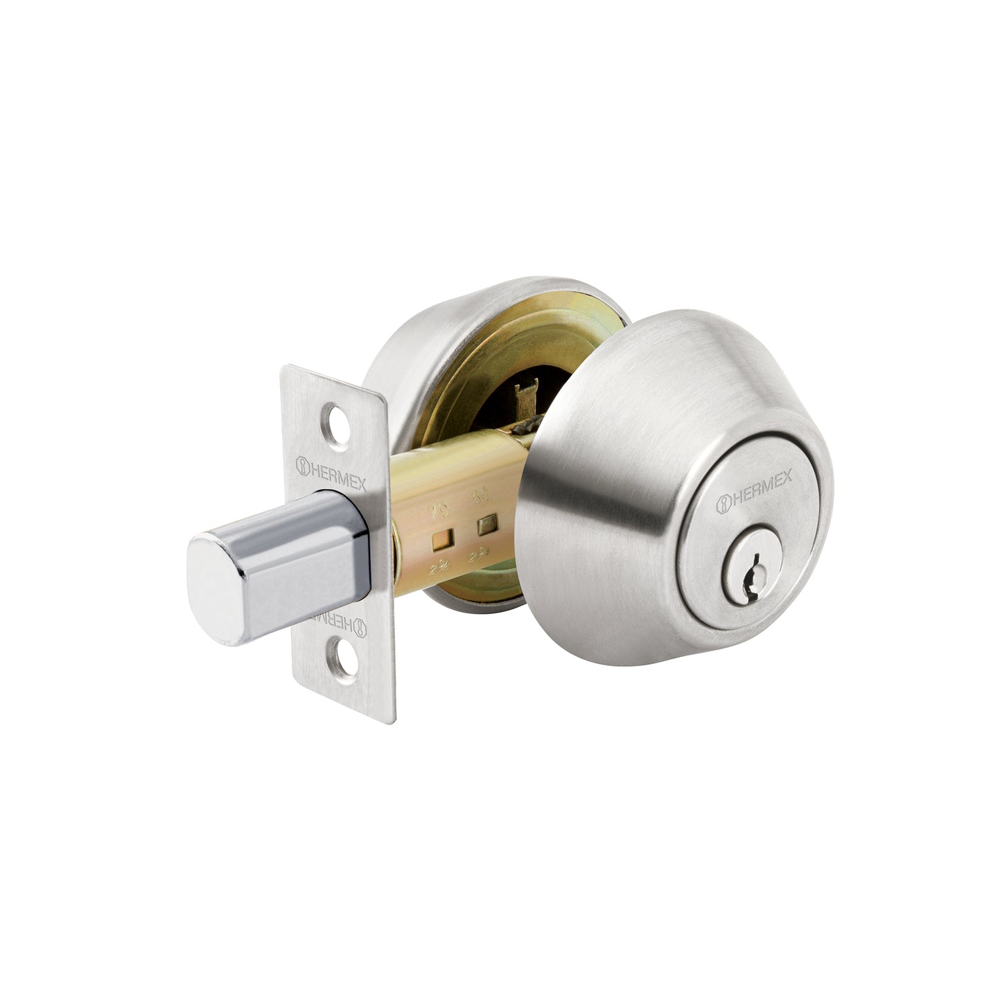 CERO-32P Cerrojo llave-llave cromo mate, llave tradicional, HERMEX