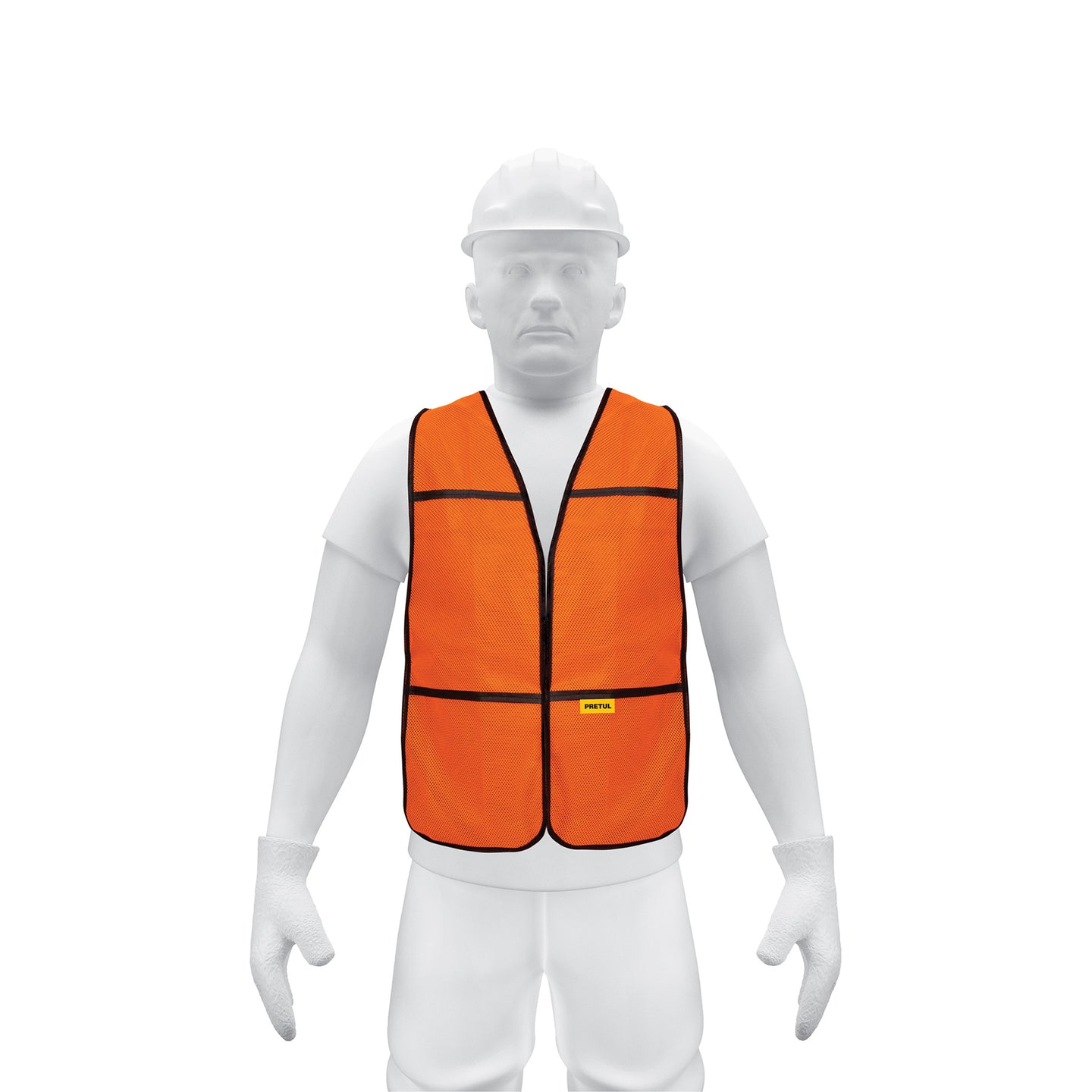 CHS-100N Chaleco de seguridad, uso de día, naranja, PRETUL
