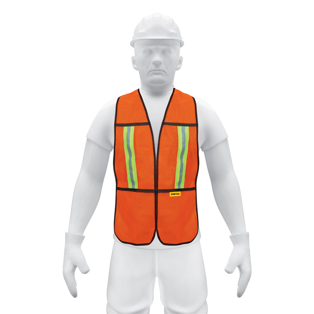 CHS-200N Chaleco de seguridad con cintas reflejantes, naranja, Pretul