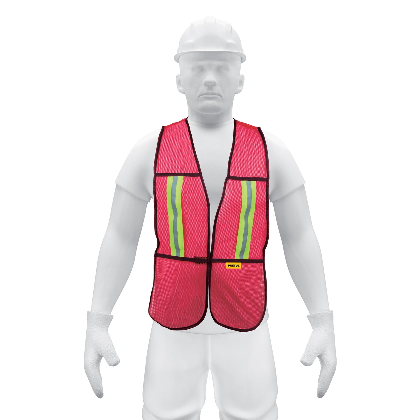 CHS-200R Chaleco de seguridad con cintas reflejantes, rojo, Pretul