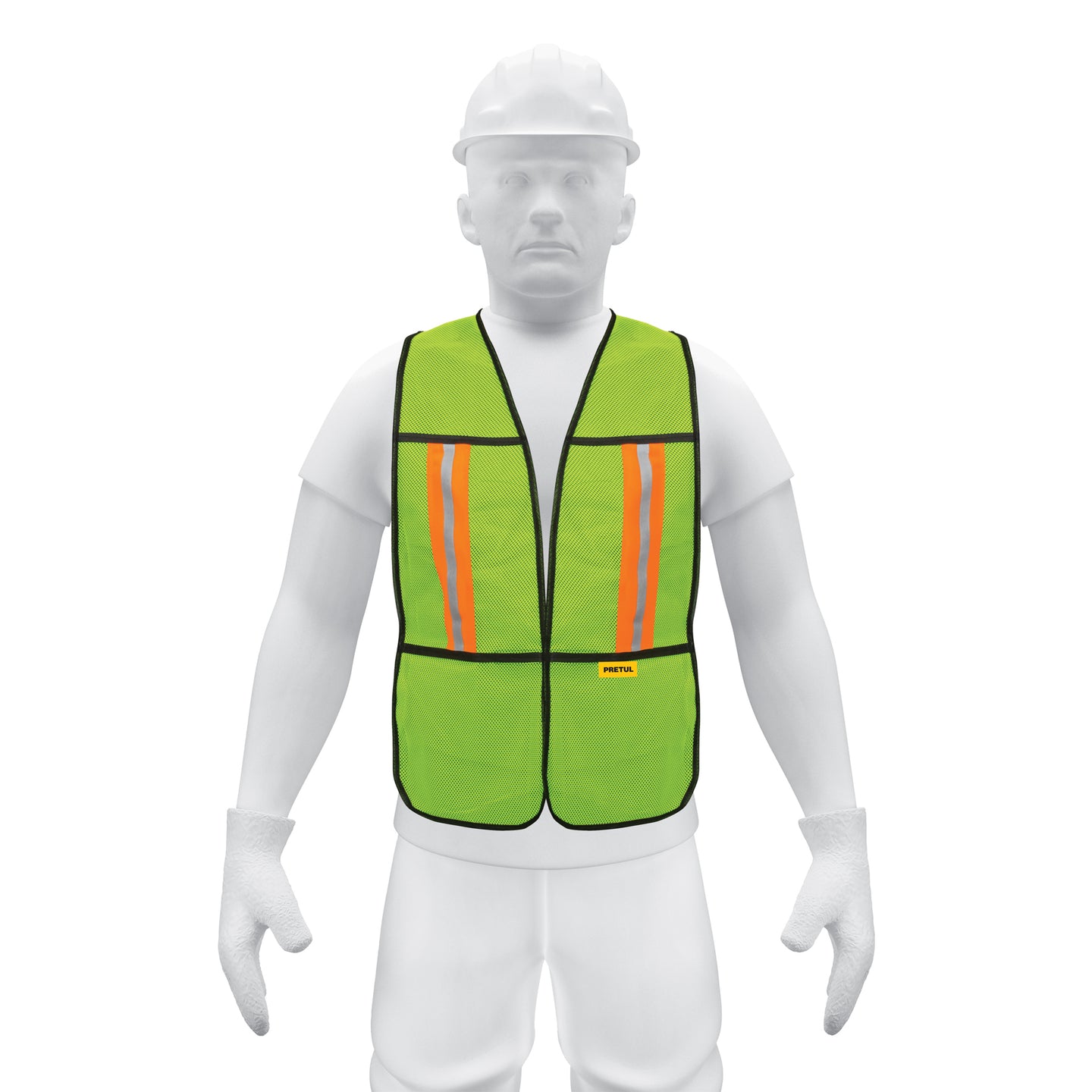CHS-200V Chaleco de seguridad con cintas reflejantes, verde, Pretul