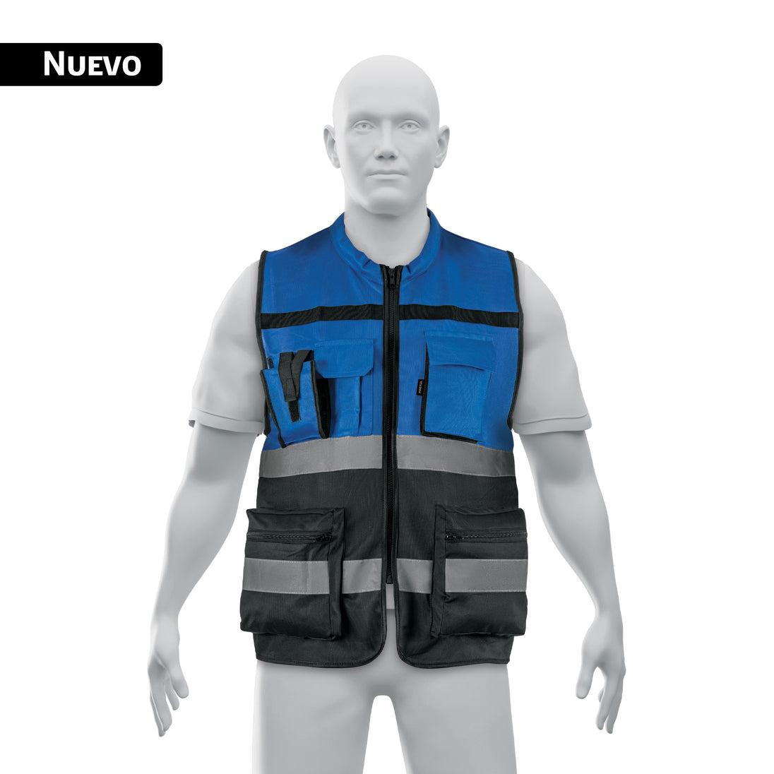 Chaleco Alta Visibilidad Pretul CHS-300A Clase 2 Azul | 6 Bolsas