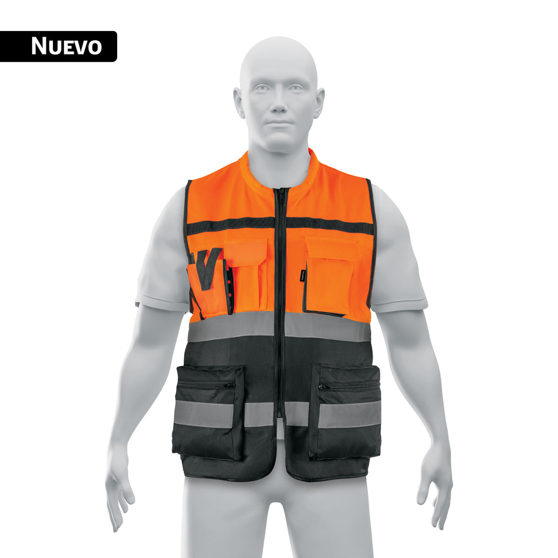 Chaleco Alta Visibilidad Pretul CHS-300N Clase 2 Naranja | 6 Bolsas