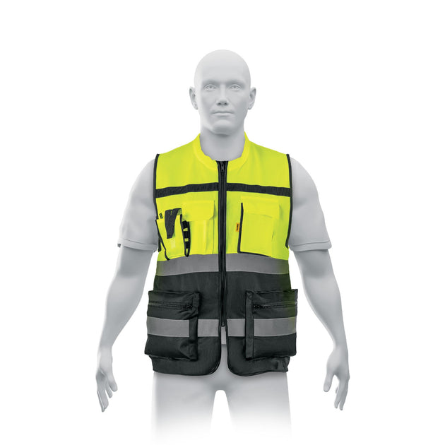 Chaleco Brigadista Pretul CHS-300Y, 100% Poliéster, Visibilidad 150 m