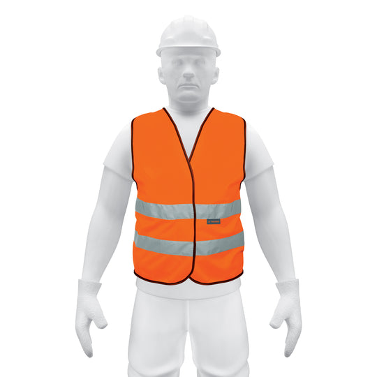 CHS-500N Chaleco de seguridad naranja con cintas de alta visibilidad