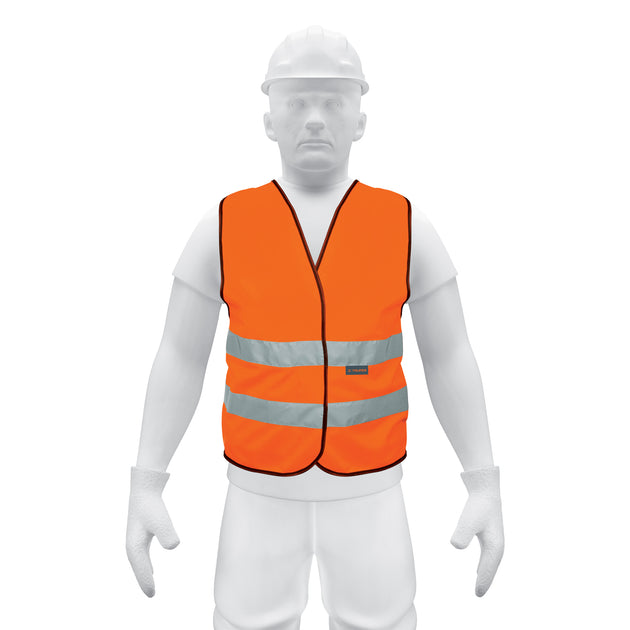 CHS-500N Chaleco de seguridad naranja con cintas de alta visibilidad