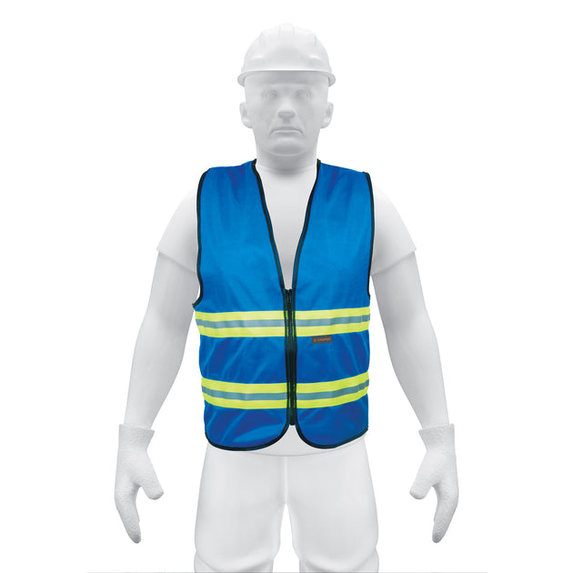 CHS-600A Chaleco de seguridad azul alta visibilidad con cierre