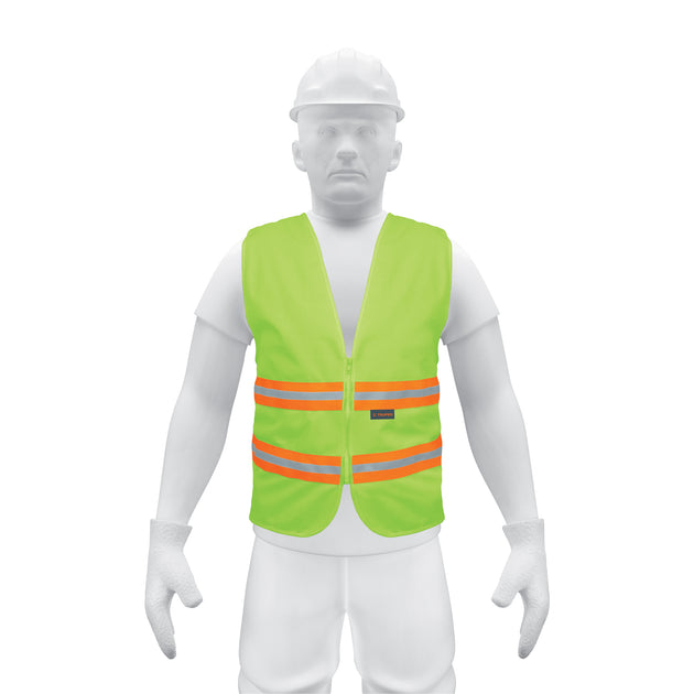 CHS-600V Chaleco de seguridad verde alta visibilidad con cierre