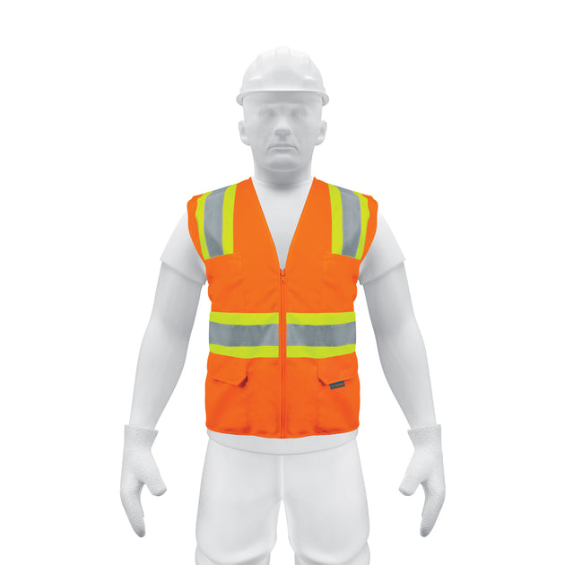 CHS-700N Chaleco de seguridad naranja max visibilidad y 6 bolsas
