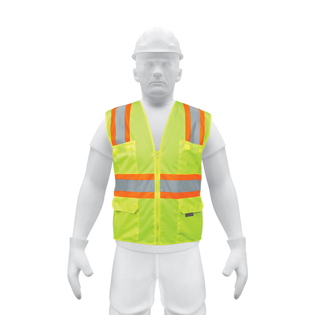 CHS-700V Chaleco de seguridad verde max visibilidad y 6 bolsas