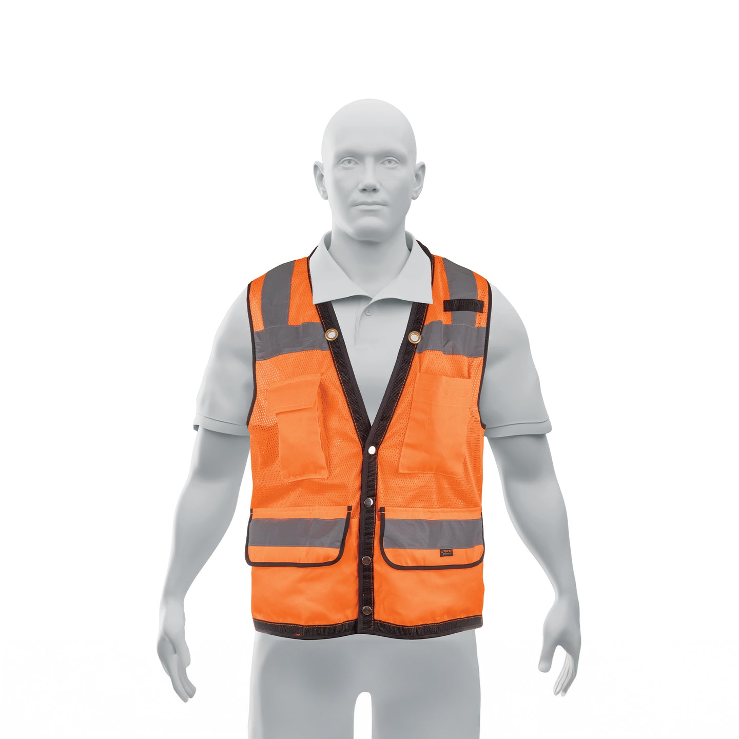 CHS-800N-XL Chaleco seguridad reforzado naranja con bolsas, EG, EXPERT
