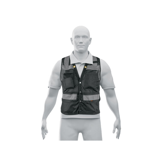 CHS-800NE-L Chaleco seguridad reforzado negro con bolsas, G, EXPERT