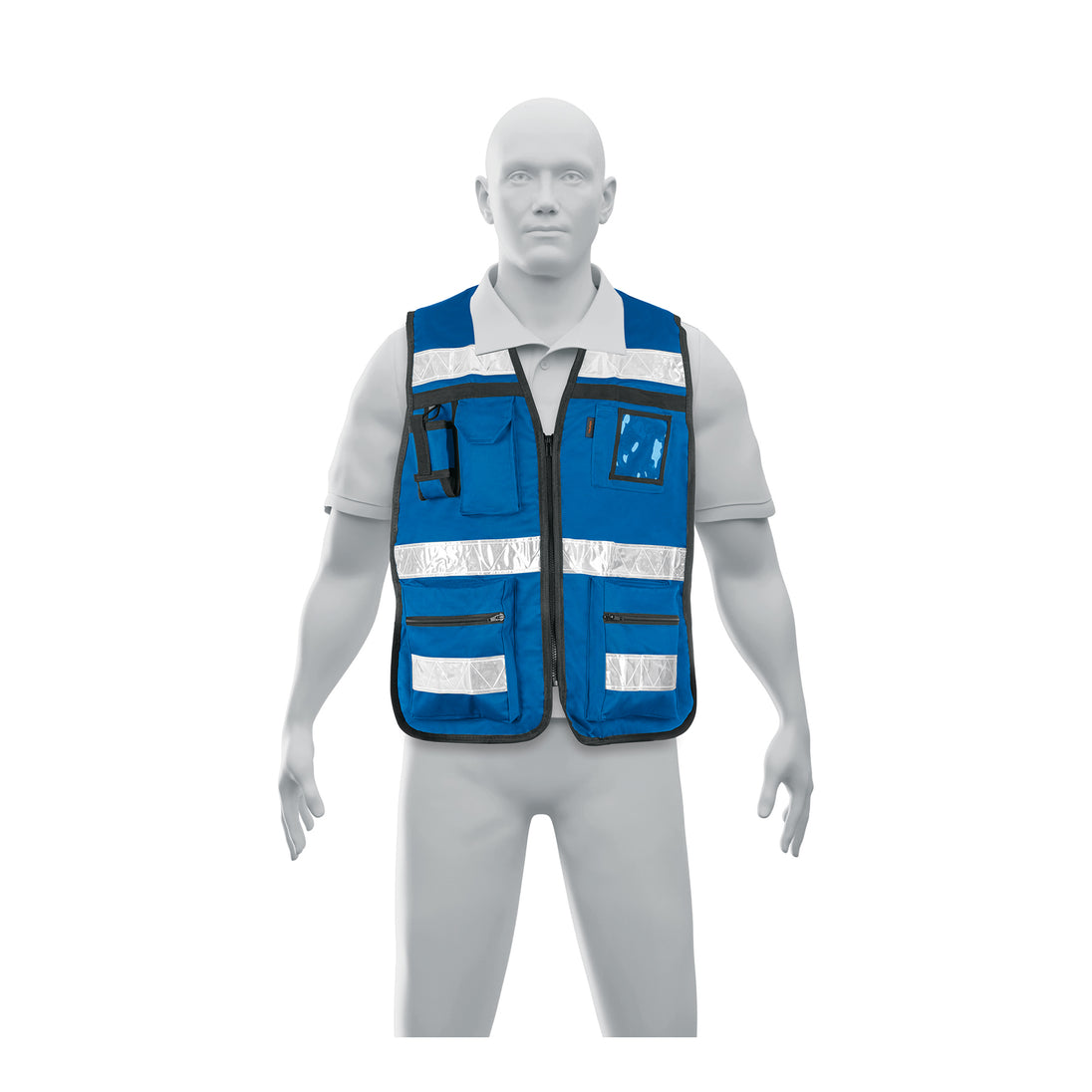 CHS-900AR Chaleco brigadista con cintas reflejantes, color azul rey