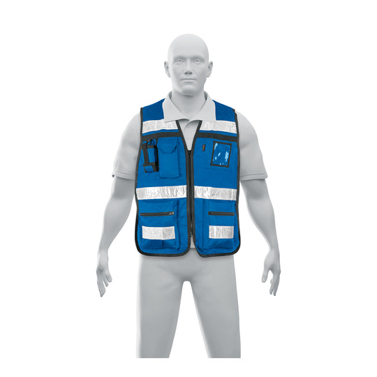 CHS-900AR Chaleco brigadista con cintas reflejantes, color azul rey