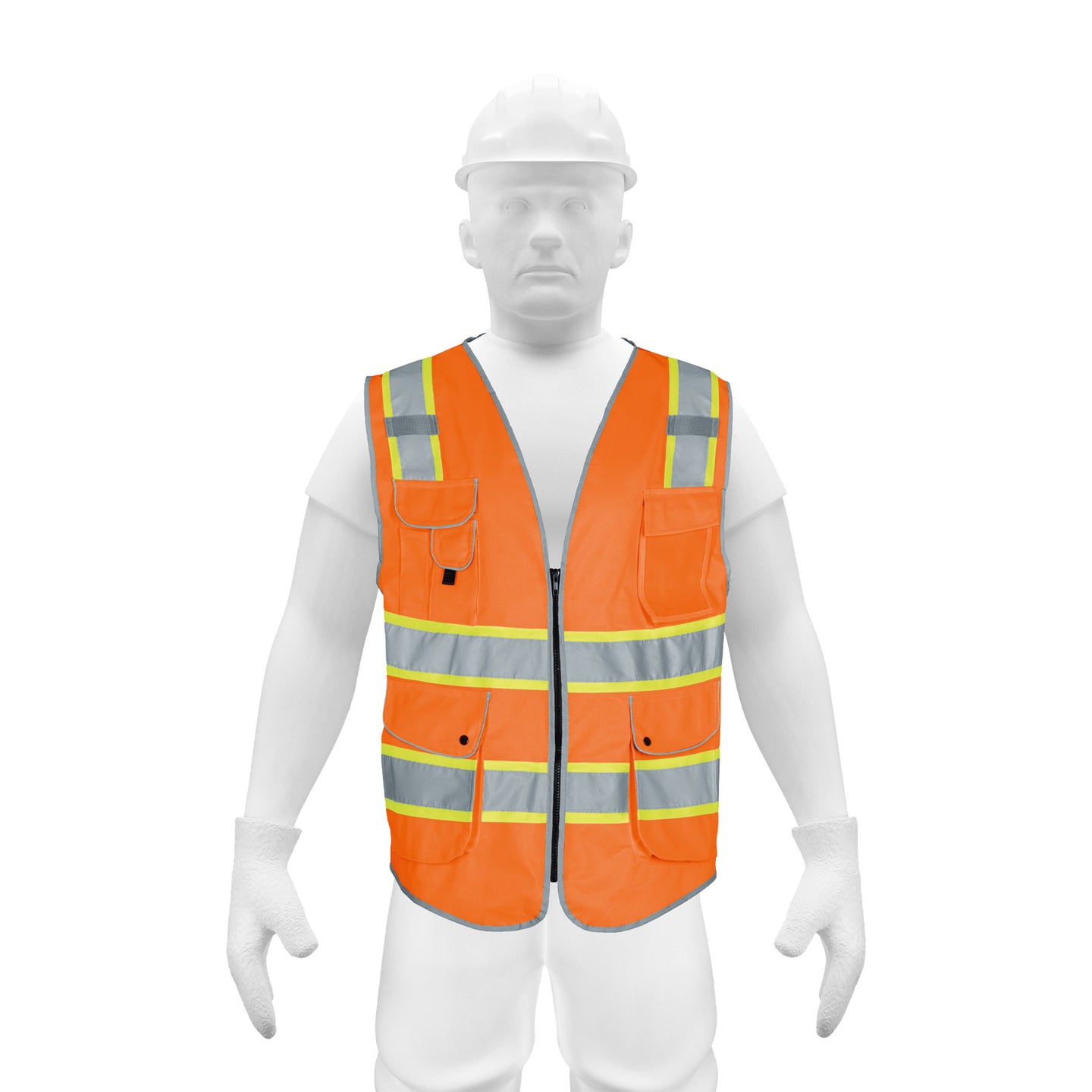 CHS-900N-M Chaleco de seguridad de alta visibilidad, naranja, M, EXPERT