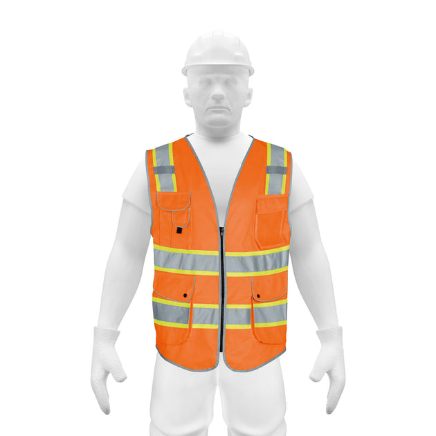 CHS-900N-M Chaleco de seguridad de alta visibilidad, naranja, M, EXPERT