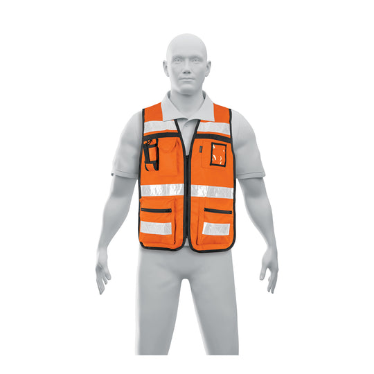 CHS-900N Chaleco brigadista con cintas reflejantes, color naranja