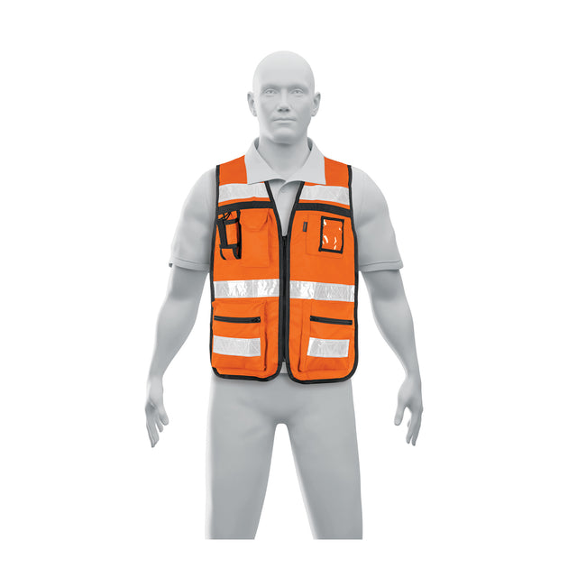 CHS-900N Chaleco brigadista con cintas reflejantes, color naranja