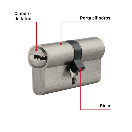 Cilindro Hermex CILE-704 Latón Llave-Llave | 5 Llaves Incluidas