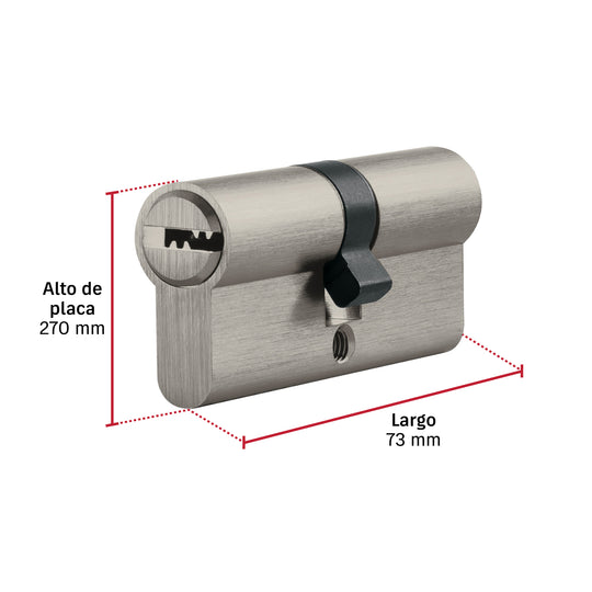 Cilindro Hermex CILE-704 Latón Llave-Llave | 5 Llaves Incluidas