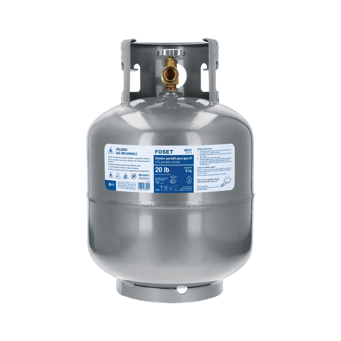 CILG-9 Cilindro portátil para gas LP, 20lb (9kg) FOSET