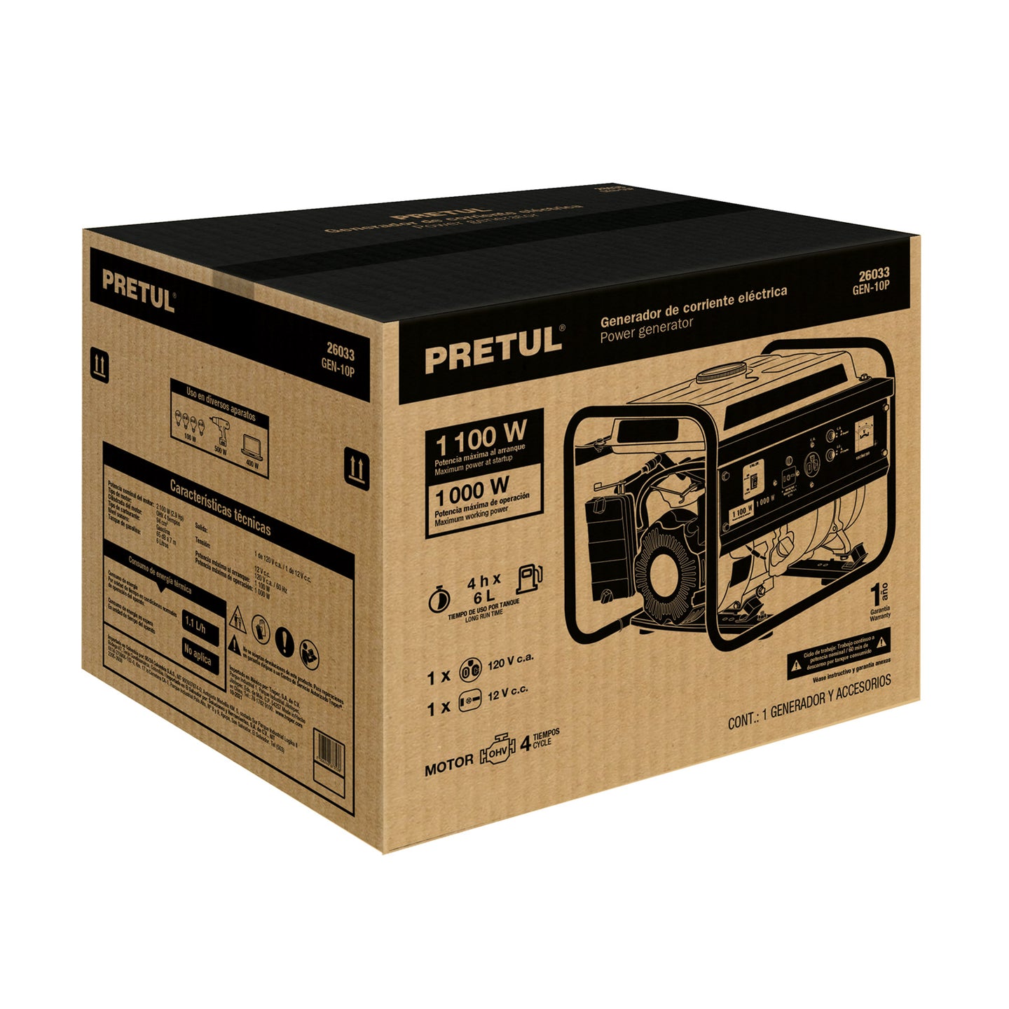 CJ-GEN-10P Caja de empaque de repuesto GEN-10P, PRETUL