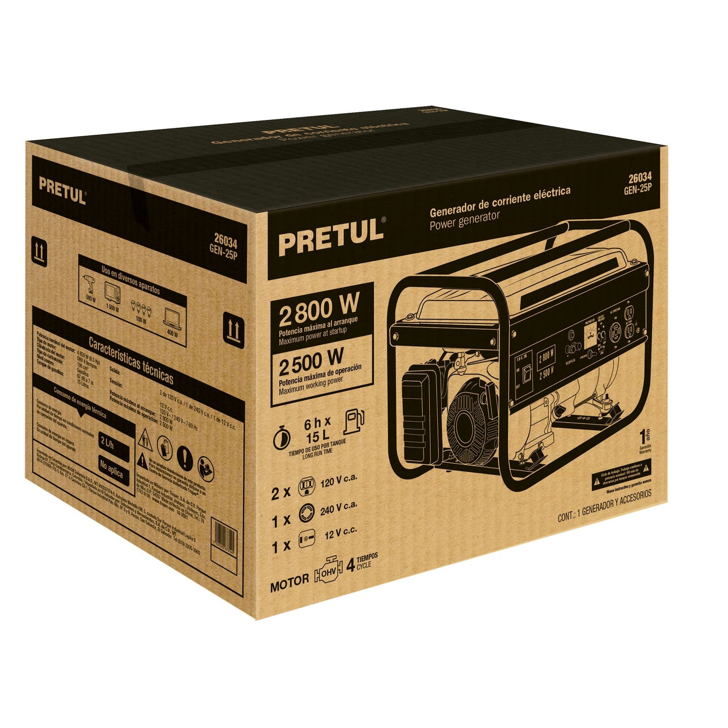 CJ-GEN-25P Caja de empaque de repuesto GEN-25P, PRETUL