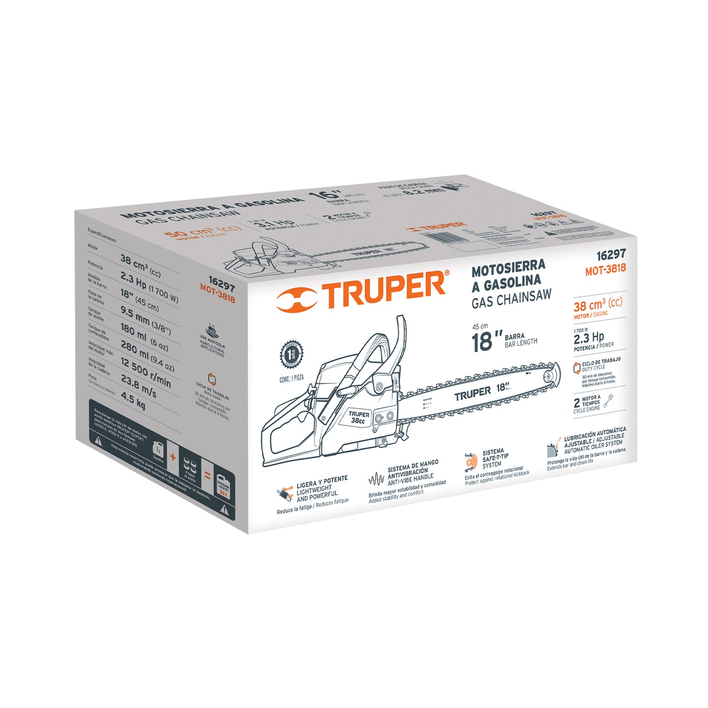 CJ-MOT-3818 Caja de empaque de repuesto para MOT-3818, Truper