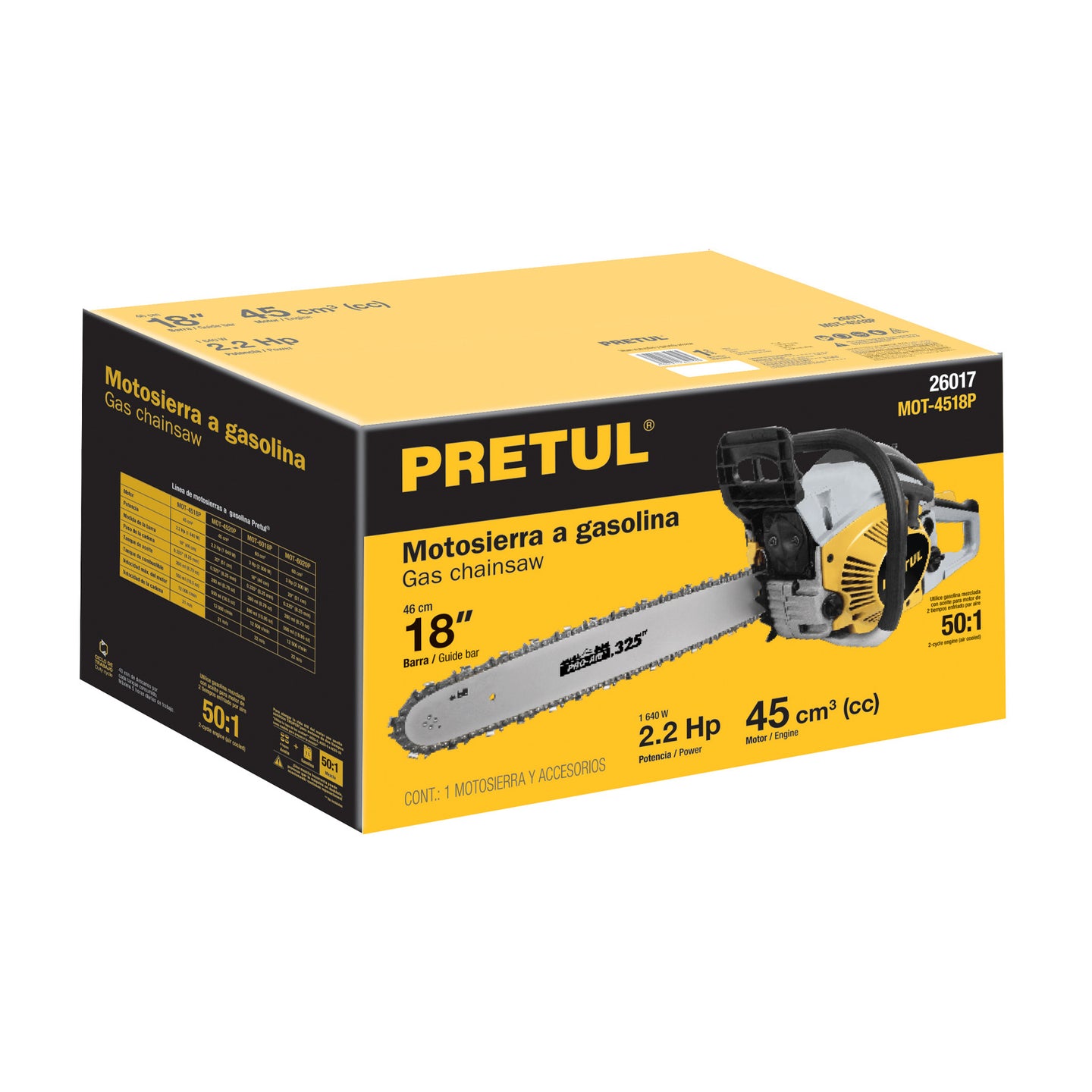 CJ-MOT-4518P Caja de empaque de repuesto para MOT-4518P, PRETUL