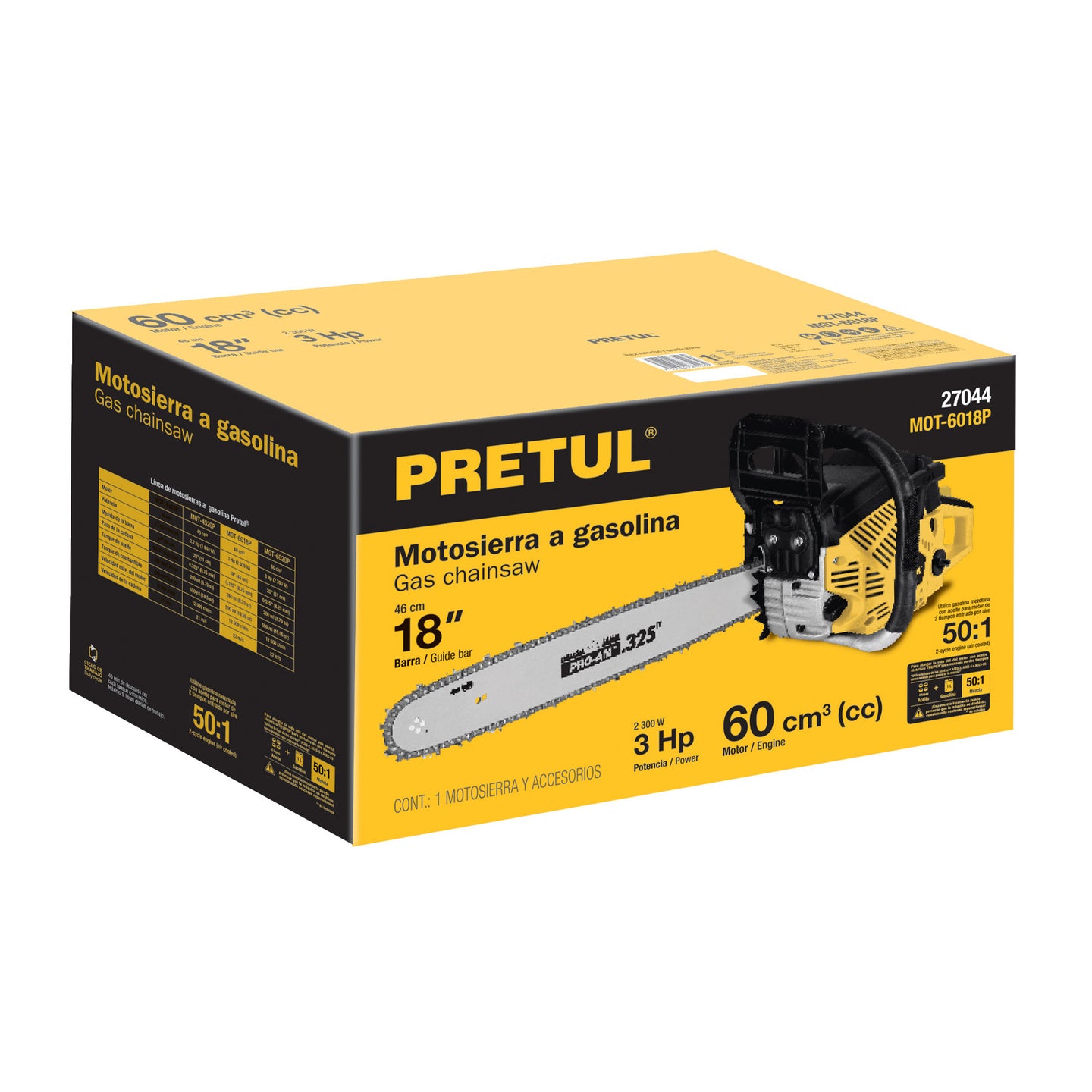 CJ-MOT-6018P Caja de empaque de repuesto para MOT-6018P, PRETUL