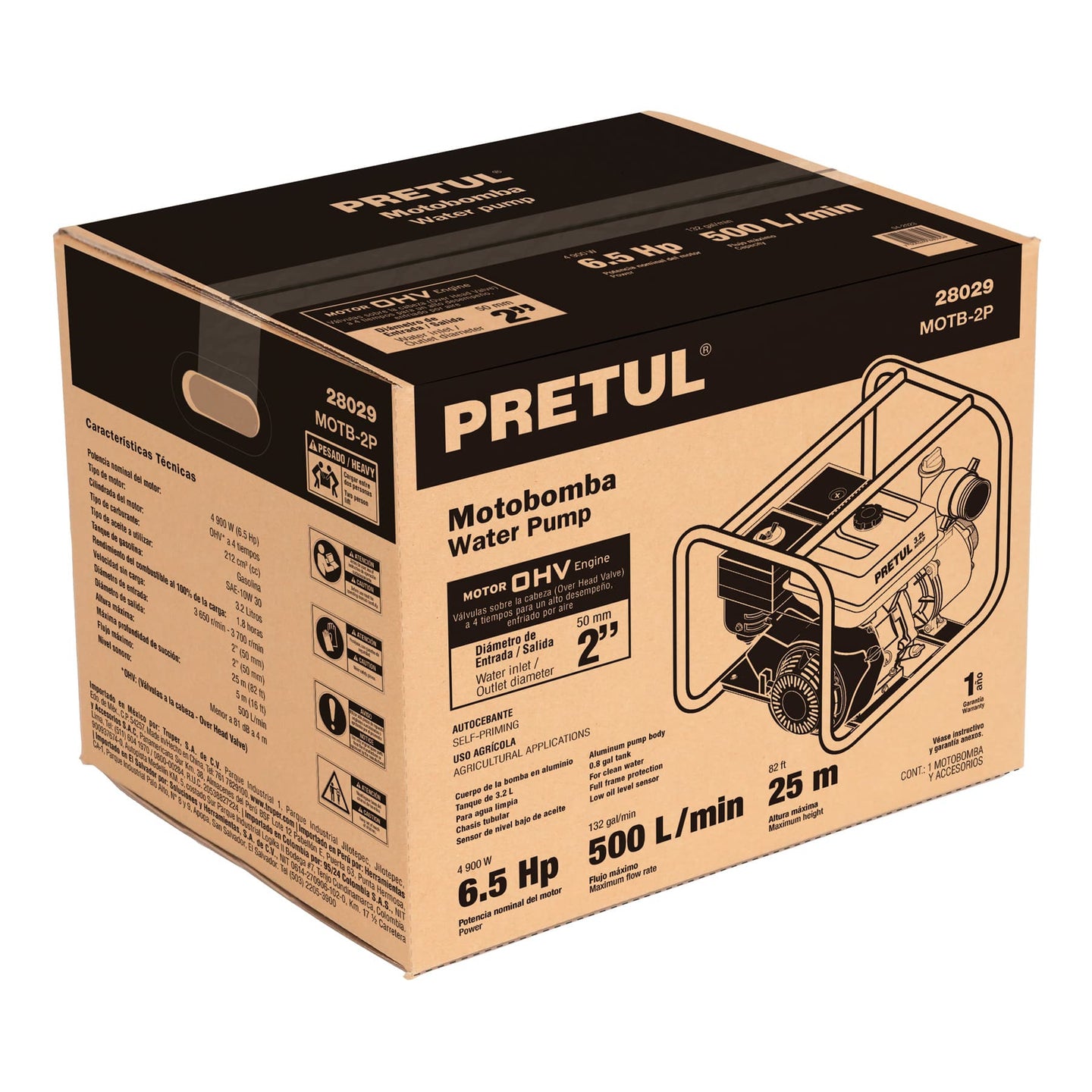 CJ-MOTB-2P Caja de empaque de repuesto para MOTB-2P, PRETUL