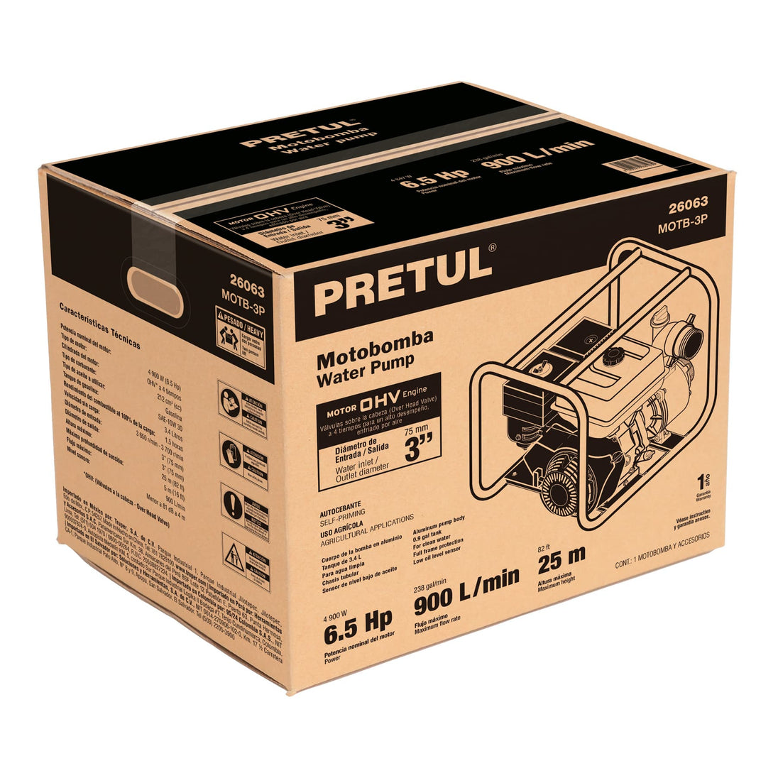 CJ-MOTB-3P Caja de empaque de repuesto para MOTB-3P, PRETUL