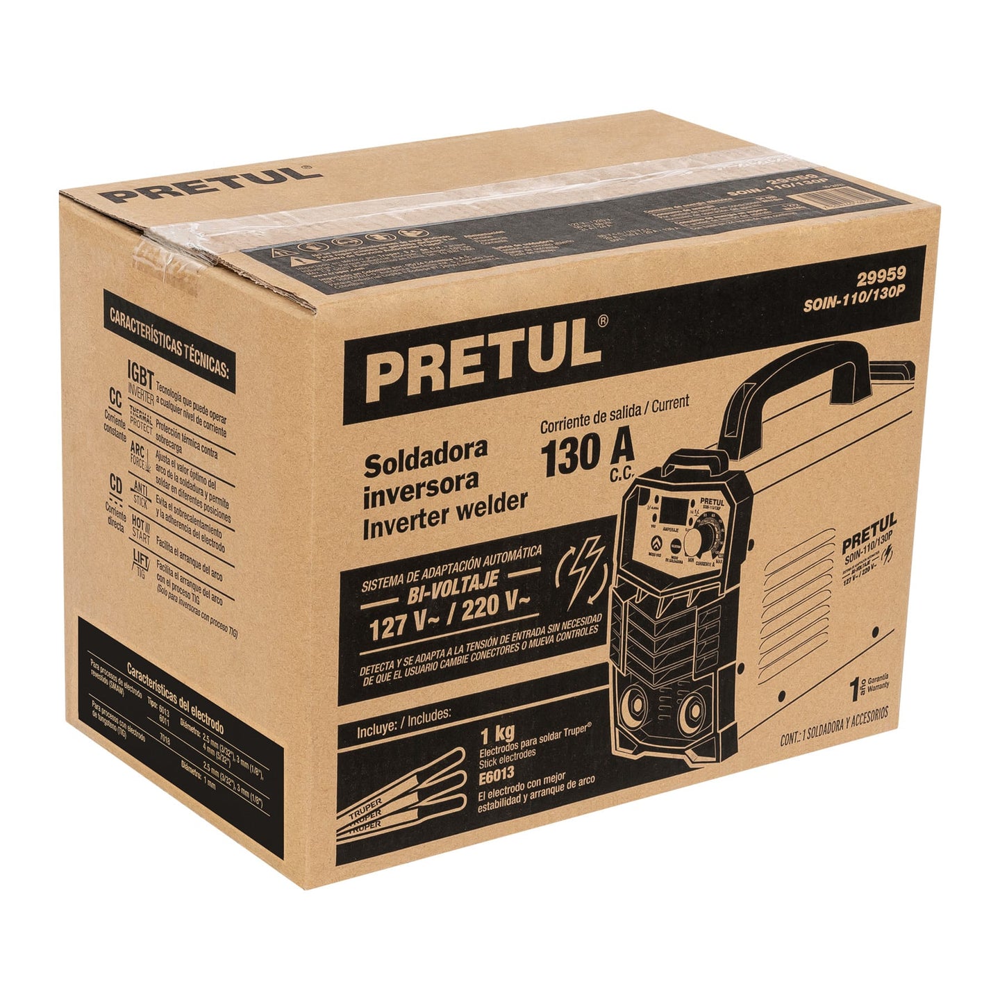 CJ-SOIN-110/130P Caja de empaque de repuesto para SOIN-110/130P, PRETUL
