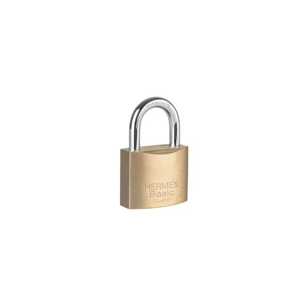 CL-40XP Candado de latón 40 mm llave tetra en blíster, HERMEX BASIC
