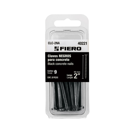 CLC-2NA Blíster con 20 clavos negros para concreto 2", FIERO