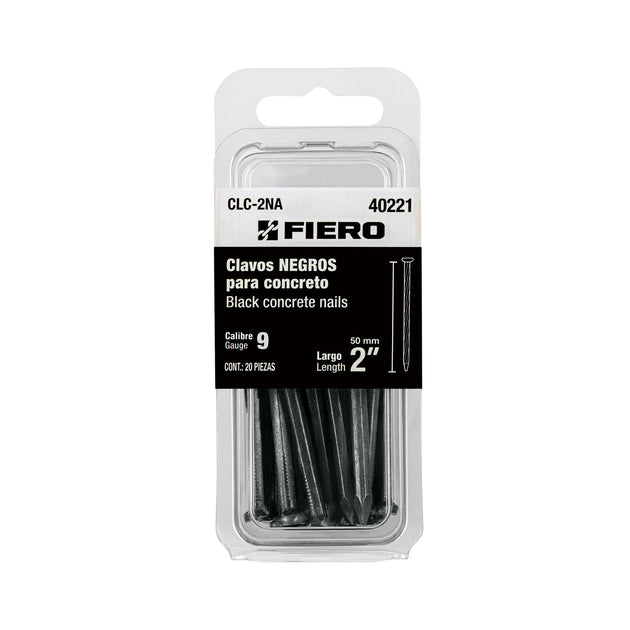 CLC-2NA Blíster con 20 clavos negros para concreto 2", FIERO