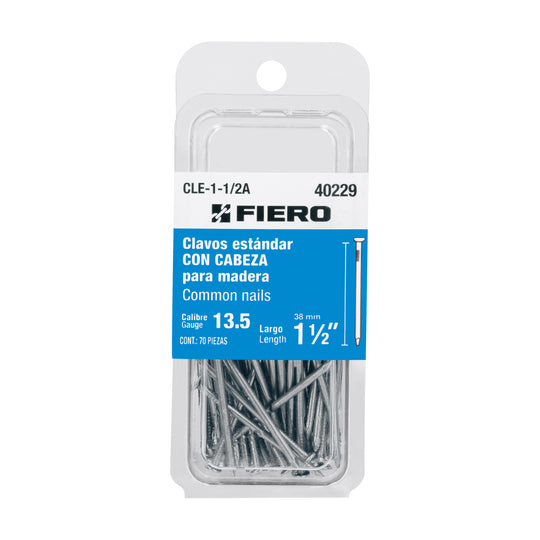 CLE-1-1/2A Blíster con 70 clavos estándar 1-1/2" con cabeza, FIERO