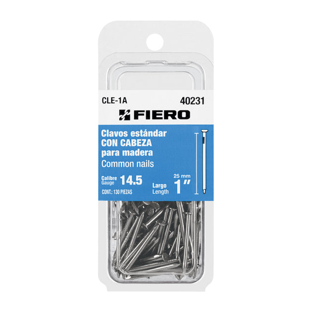 CLE-1A Blíster con 130 clavos estándar 1" con cabeza, FIERO