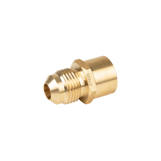 CLG-646 Conector flare soldable de latón, 3/8" x 1/2", FOSET