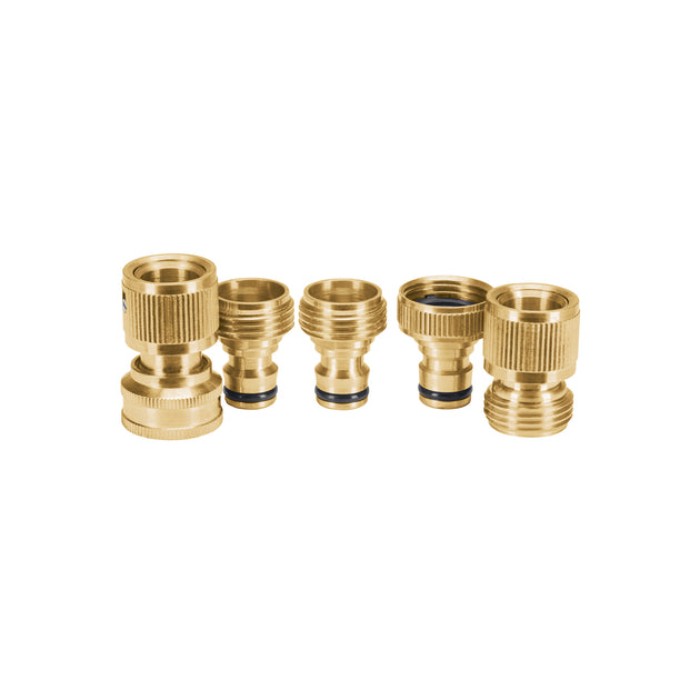 CLICK-SETM Juego de 5 conectores 3/4" rápidos de latón, sistema click