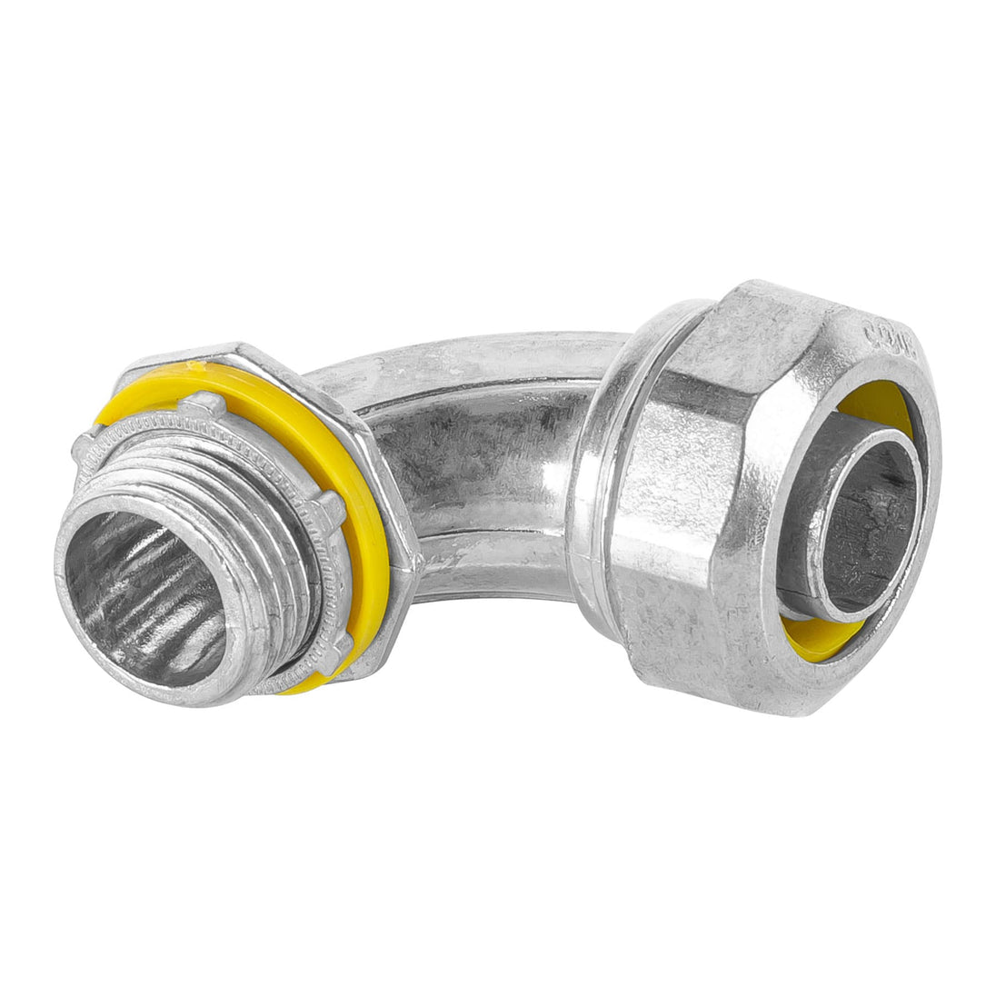 CLQ-1/2C Conector curvo de 1/2" para tubo liquid tight, VOLTECK