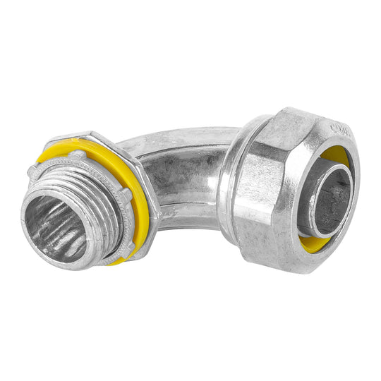 CLQ-1/2C Conector curvo de 1/2" para tubo liquid tight, VOLTECK