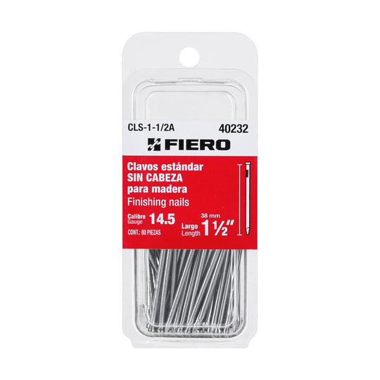 CLS-1-1/2A Blíster con 80 clavos estándar 1-1/2" sin cabeza, FIERO