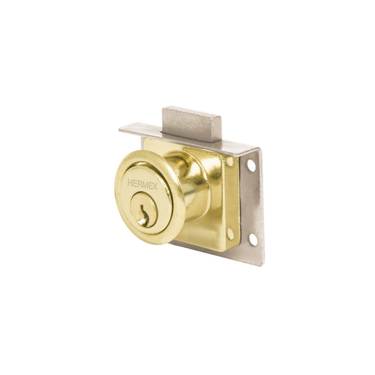 CM-24L Cerradura para mueble, modelo 24, latón, HERMEX