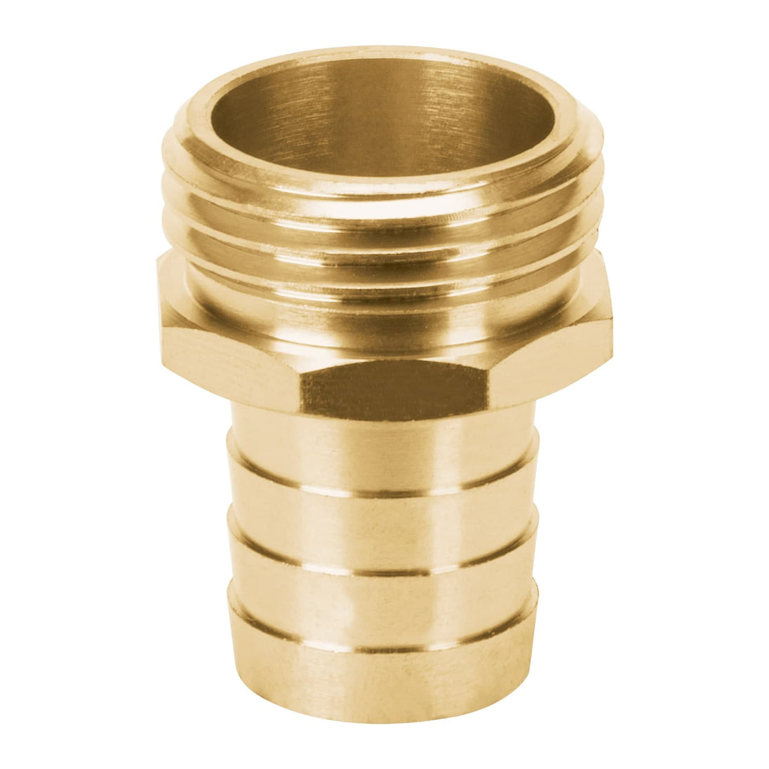 CM-3/4B Conector 3/4" macho de latón sólido para manguera, Truper