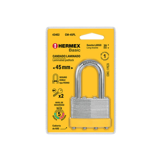 Candado Hermex CM-45PL, 45 mm, Alta Seguridad